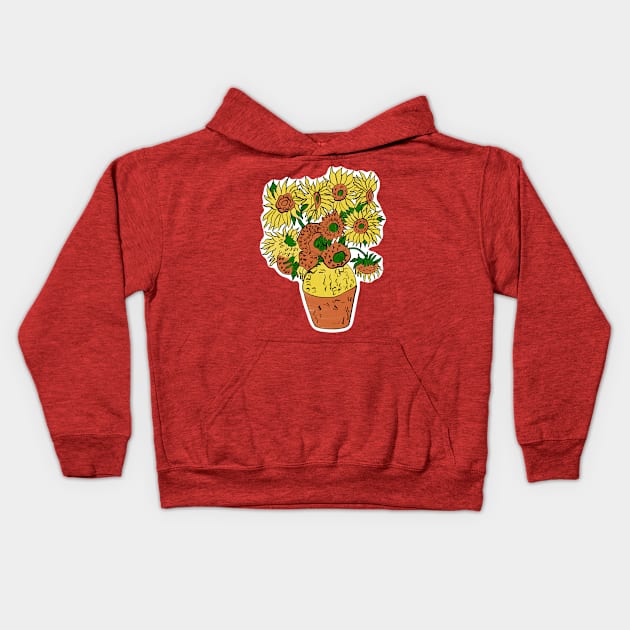 Sunflowers Kids Hoodie by EV Visuals